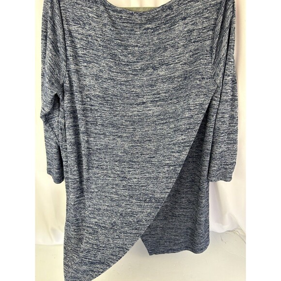 Lands' End Womens Top Long Sleeve Blue Heather Size Large Back Opening - Picture 4 of 9